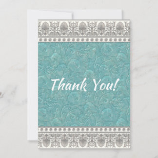 Aqua Texture Thank You Card