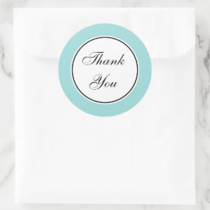 Aqua Thank You Stickers