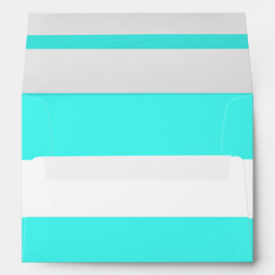 Aqua Thick Chunky Stripes Modern Party Invitation Envelope
