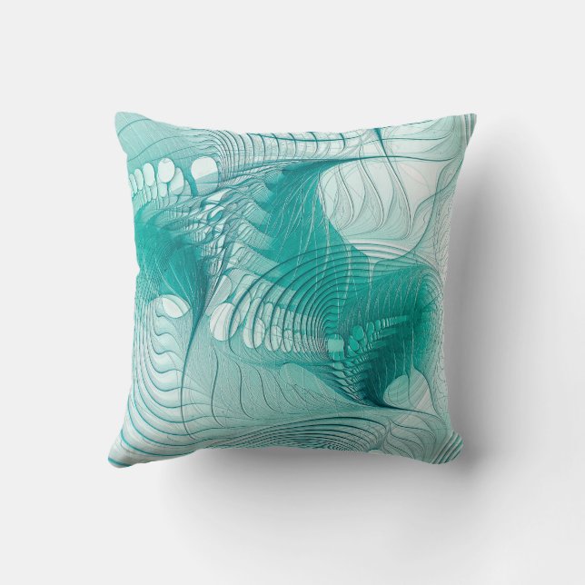 Aqua Throw Pillow (Back)