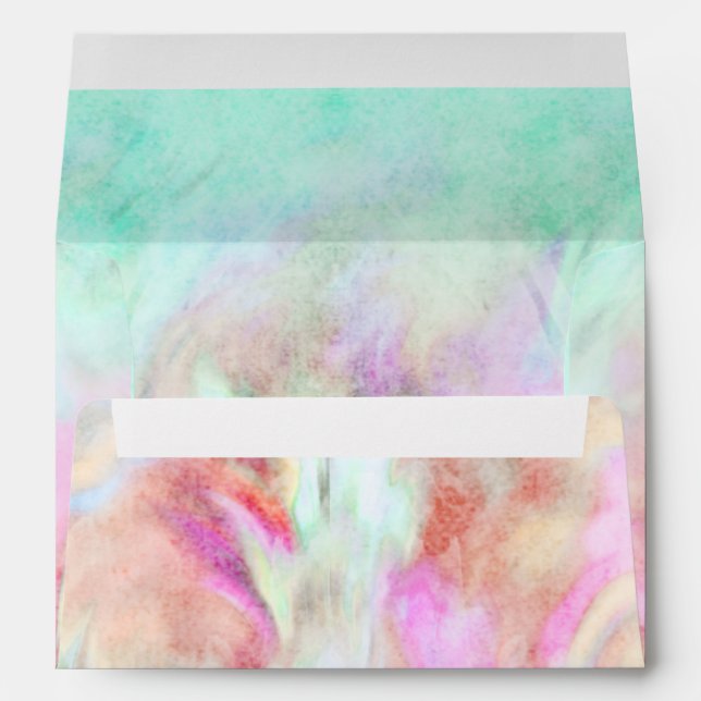 Aqua Tie Dye Design Envelope (Back (Bottom))