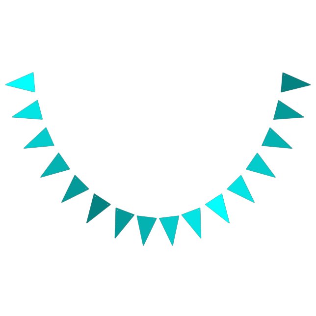 Aqua to Teal Gradient -Tropical Ocean Theme Party Bunting Flags (All)