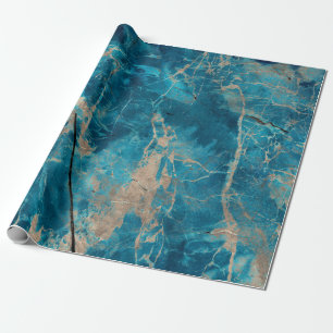 Aqua tone onyx marble wrapping paper