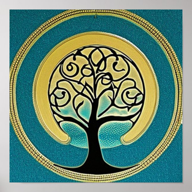 Aqua Tree of Life Poster (Front)