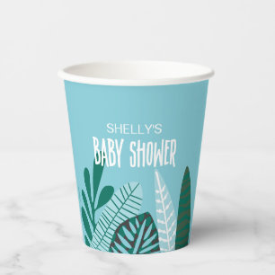 Aqua Tropical Baby Shower Paper Cup