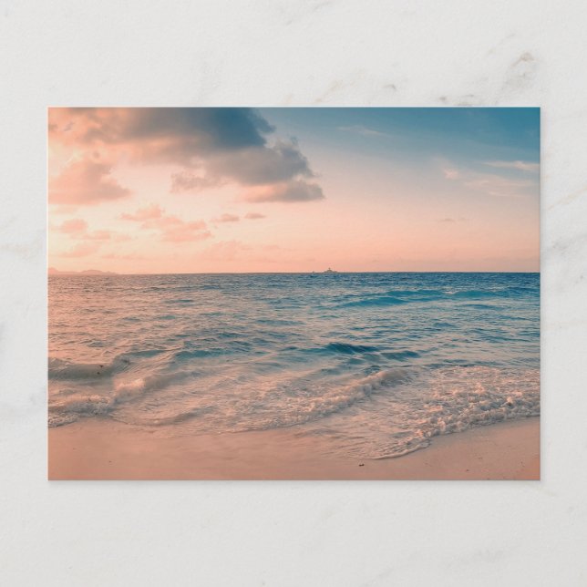 Aqua Tropical Beach Coastal Destiny's Destiny Postcard (Front)