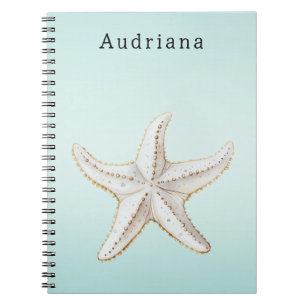 Aqua Tropical Palm Tree Personalized Name Notebook