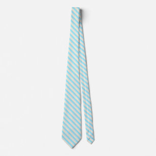 Aqua, Turquoise and Sand Striped Neck Tie