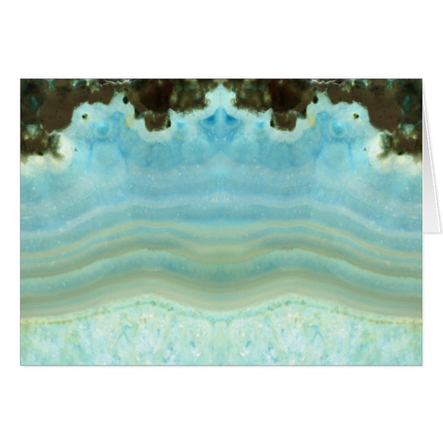 Aqua Turquoise Blue Crystal Gemstone Rock Pattern (Front Horizontal)