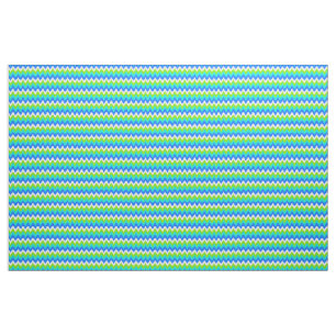 Aqua Turquoise Blue Lime Green Ikat Zigzag Art Fabric