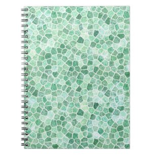 Aqua Turquoise Cobbled Patchwork Terrazo Pattern Notebook