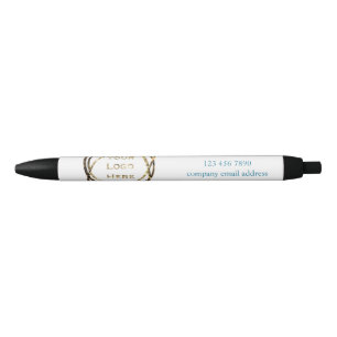 Aqua Turquoise Custom Business Logo Promotional Black Ink Pen