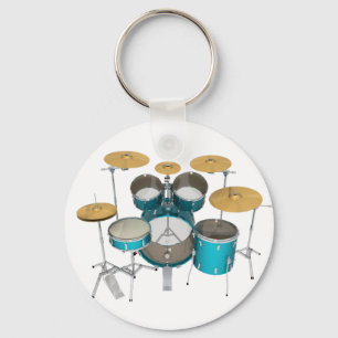 Aqua / Turquoise Drum Kit: Keychain