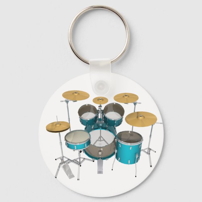 Aqua / Turquoise Drum Kit: Keychain (Front)