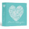 Aqua Turquoise Heart Recipe Custom Name Binder