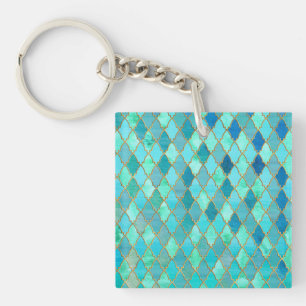 Aqua Turquoise Mint Gold Oriental Marocain Carrela
