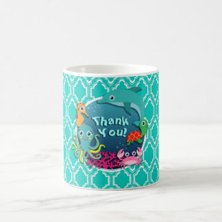Aqua Turquoise Ocean Life Baby Shower Coffee Mug