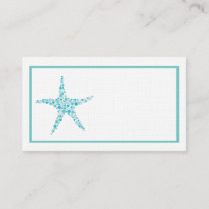 Aqua Turquoise Starfish Wedding Table Place Cards