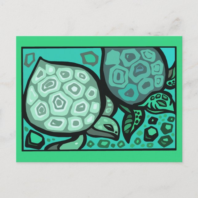 Aqua Turtles Postcard (Front)