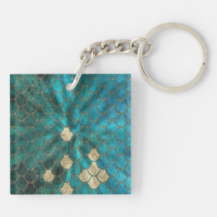 Aqua vert Mermaidscale avec parties scintillant or