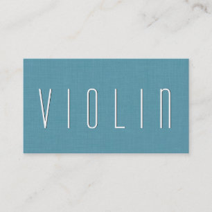 Aqua VIOLIN TEACHER Simple Style V53B Business Card