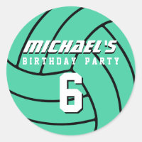 Aqua Volleyball Sticker Sports Kids Birthday Party