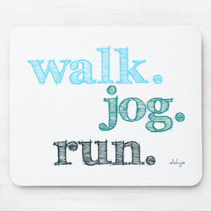 AQUA WALK JOG RUN (font SHADED) Mouse Pad