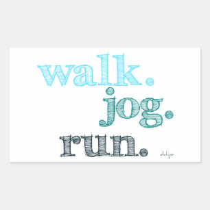 AQUA WALK JOG RUN (font SHADED) Sticker