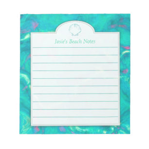 Aqua Water Painting Custom Idea Note Pad