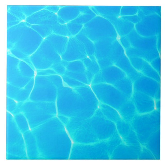 Aqua Water Pattern With Reflection Waves Tile (Front)