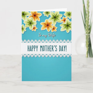 Aqua Watercolor Mother Card