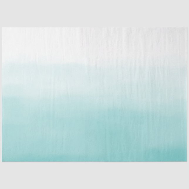 Aqua Watercolor Ombre Tissue Paper (Front)