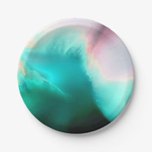 Aqua Wave Paper Plate