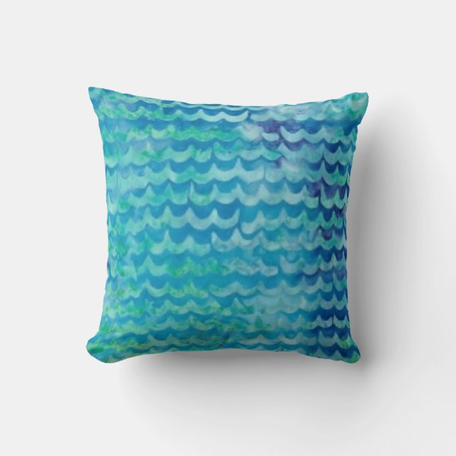 Aqua Waves Lance Oreiller (Recto)