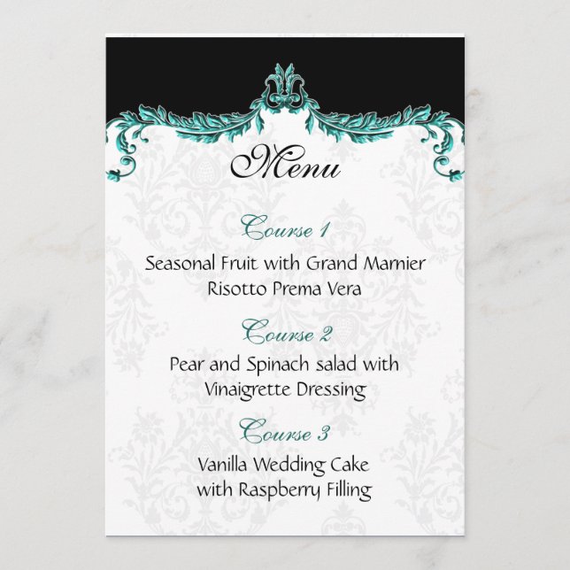 aqua wedding menu (Front)