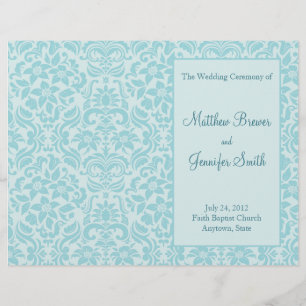 Aqua Wedding Order of Service and Ceremony Program