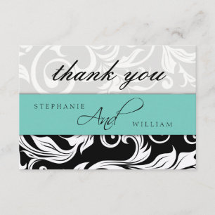Aqua Wedding Thank You Card