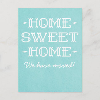 Aqua Whimsical Home Sweet Home Postcard