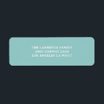 Aqua White Address<br><div class="desc">These return address labels feature white text on a aqua background. Personalize them with your own text.</div>