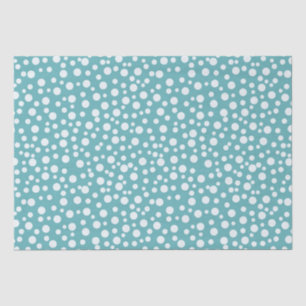 Aqua White Confetti Dots Tissue Paper