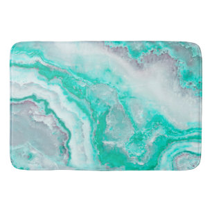 Aqua White Gemstone Agate Mineral Quartz Bath Mat