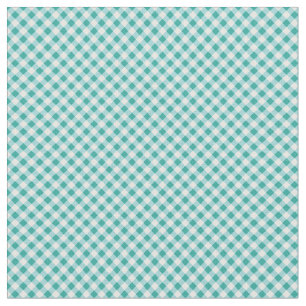Aqua White Gingham Fabric