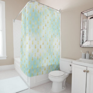 Aqua White Gold Tropical Glam Pineapples