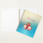 Aqua White Ombre Berry Sweet Strawberries   Planner<br><div class="desc">Aqua White Ombre Berry Sweet Strawberries</div>