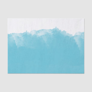 Aqua White Watercolor Ombre Tissue Paper