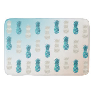 Aqua WhiteTropical Glam Pineapples Bath Mat