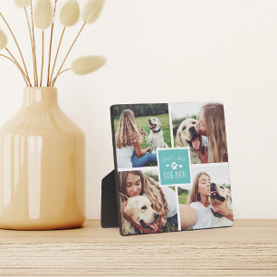 Aqua World's Best Dog Mom Photo Collage Plaque