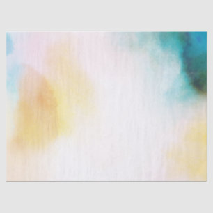 Aqua Yellow Gold Blush Tie Dye Ombre Tissue Paper