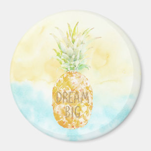 Aqua Yellow Pineapple Gold Dream Magnet