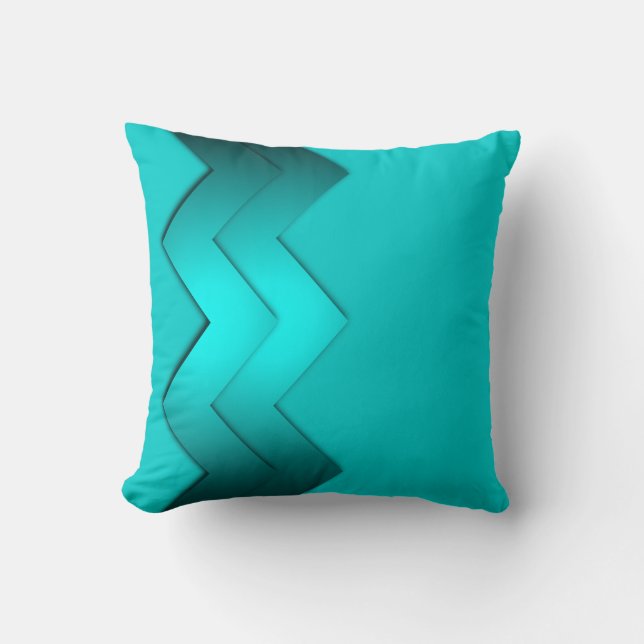 Aqua Zig Zag Design 2 Coussins (Recto)